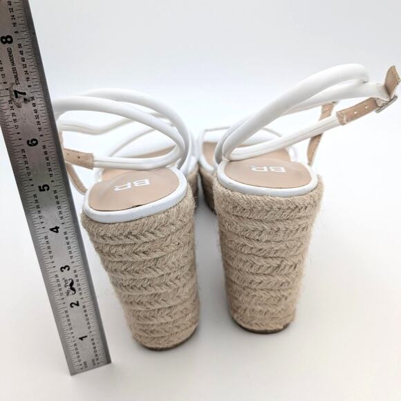 BP. Cohan Espadrille Platform Wedge Sandal Women's White Size US11 EU42 - Picture 4 of 11